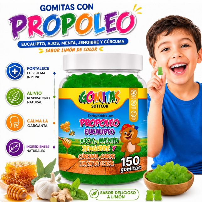 GOMITAS PROPÓLEO NIÑOS 150 GOMITAS SOTTCOR LABS - 2