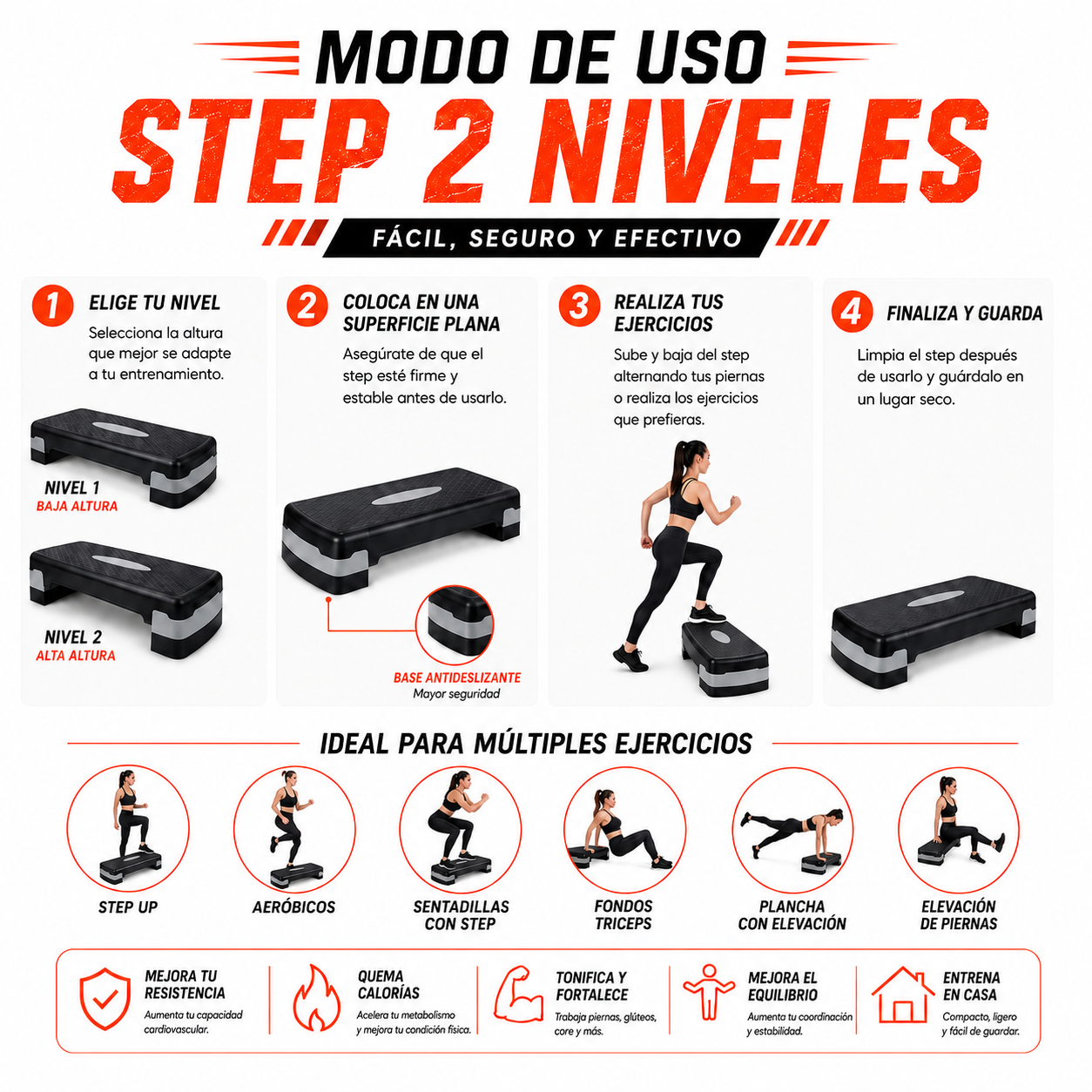 PACK PISTOLA MASAJEADORA 720 Y STEP 2 NIVELES - 5