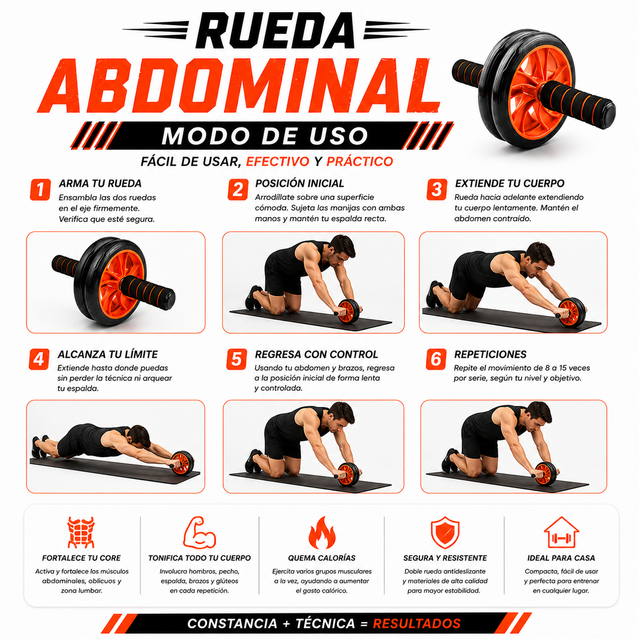 PACK PISTOLA MASAJEADORA 720 Y RUEDA ABDOMINAL - 5