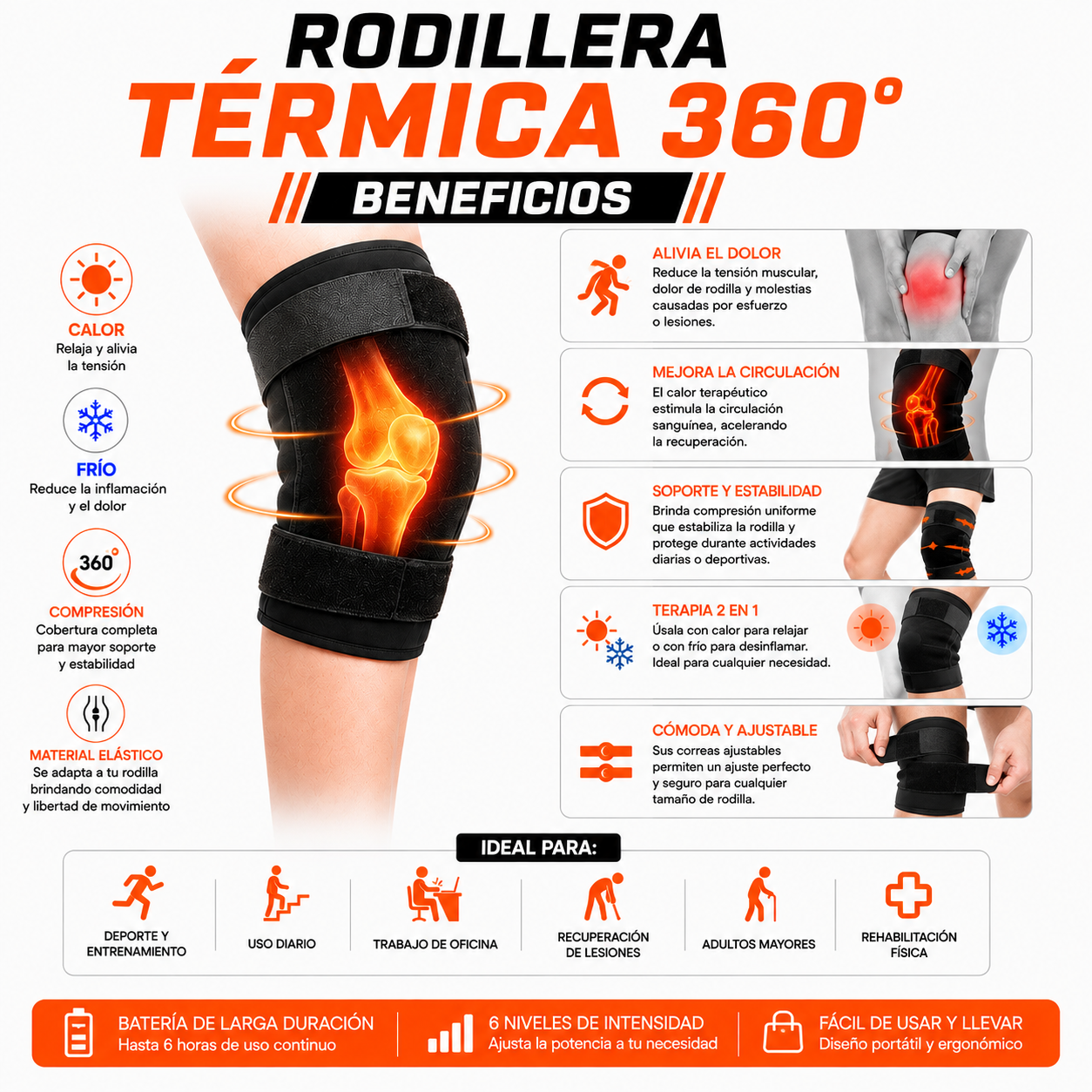 PACK PISTOLA MASAJEADORA 720 Y RODILLERA TERMICA 360 GRADOS - 4