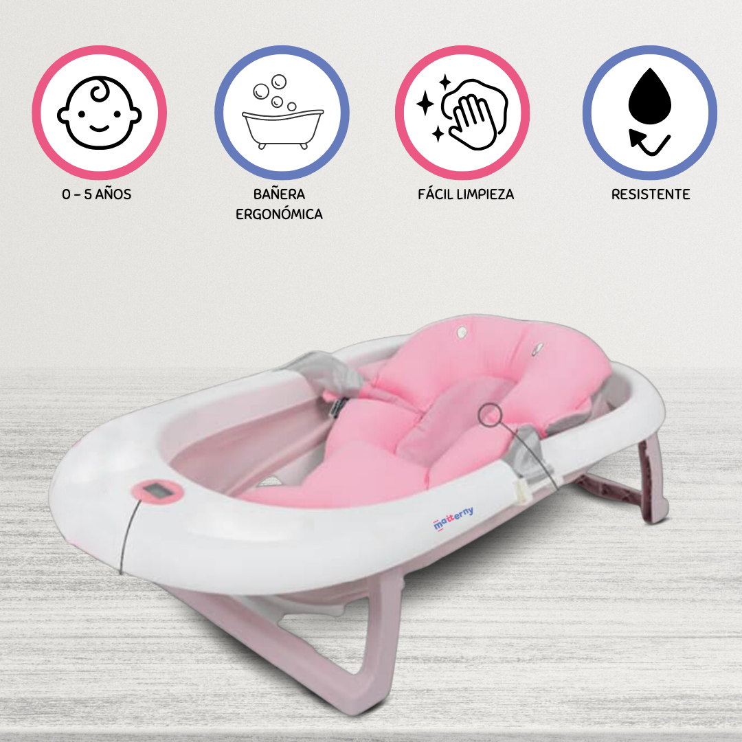 BAÑERA PLEGABLE CON ALMOHADA «PARTY» PINK - 1
