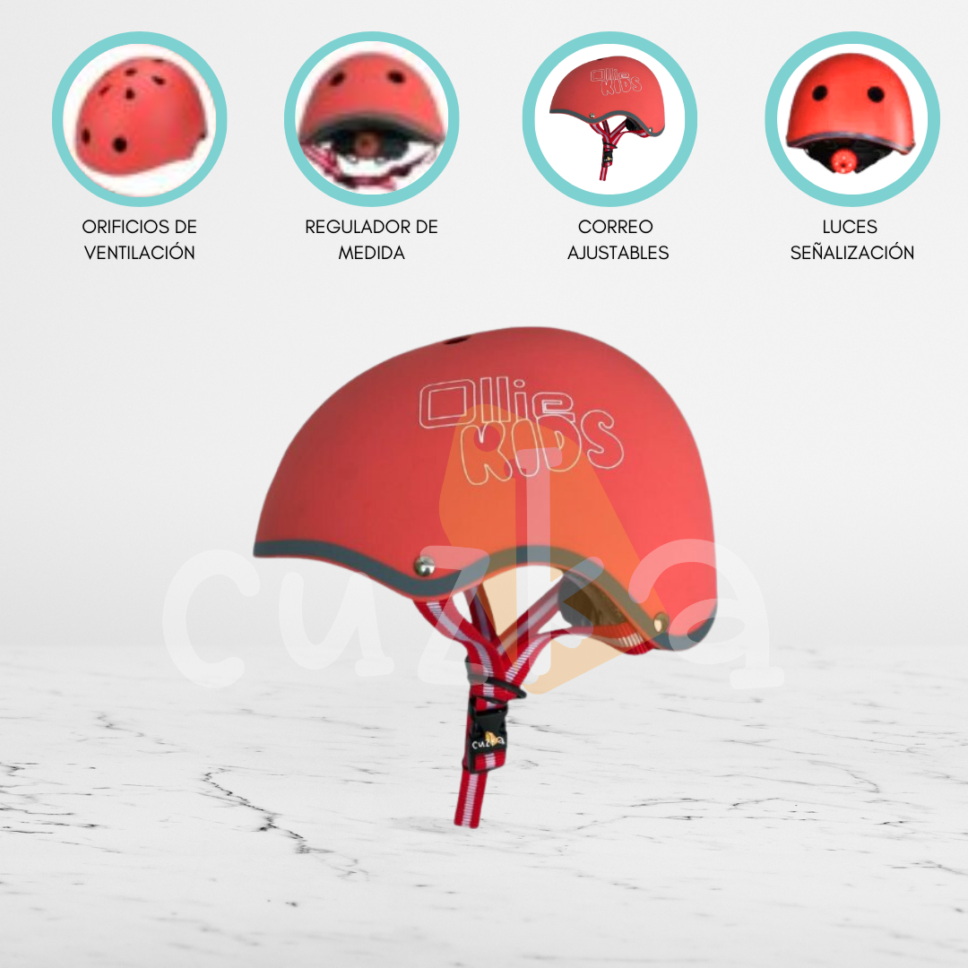 CASCO CICLISMO OLLIE PROTECTOR REGULABLE NIÑO S KIDS - 1