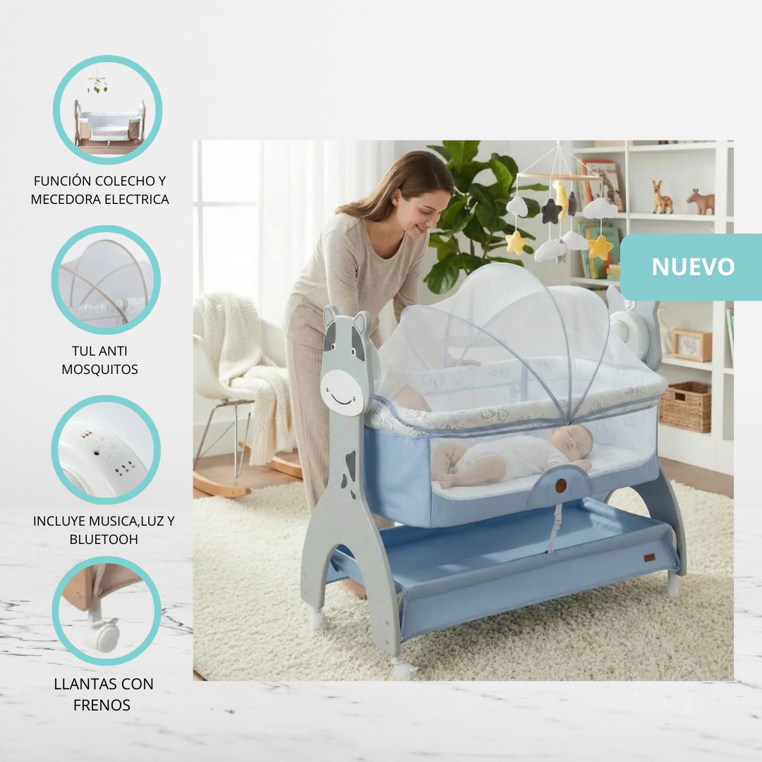 CUNA COLECHO MECEDORA «SEREN» BLUE - 3