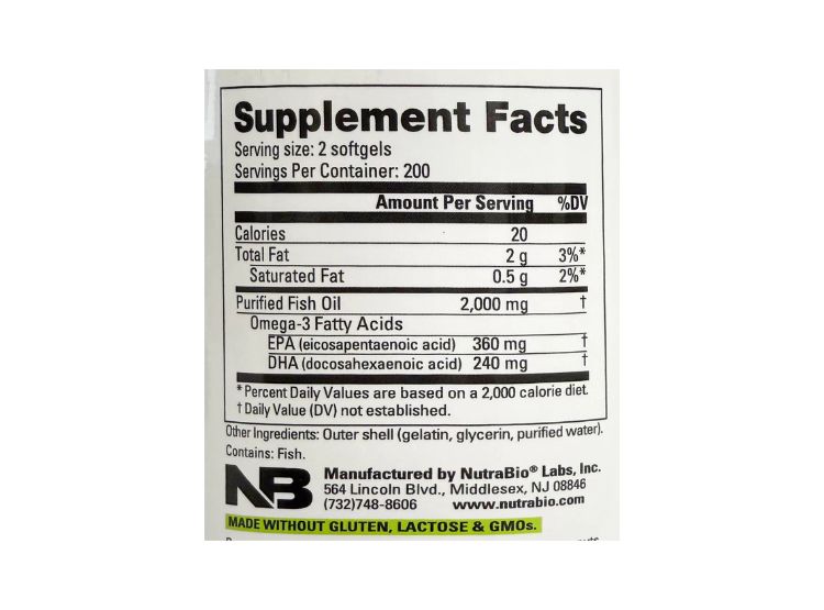 OMEGA 3 NUTRABIO 400 SOFTGELS WELLNESS - 2