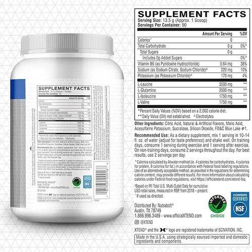 XTEND BCAA SCIVATION GRAPE 90 SERVICIOS - 2