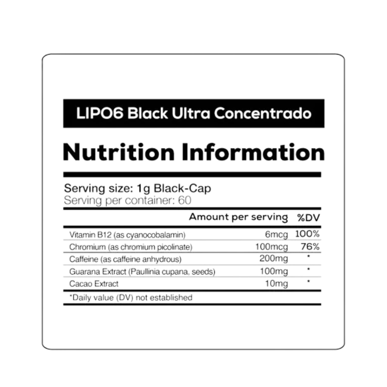 LIPO 6 BLACK ULTRA CONCENTRADO 60 CAPSULAS NUTREX - 2