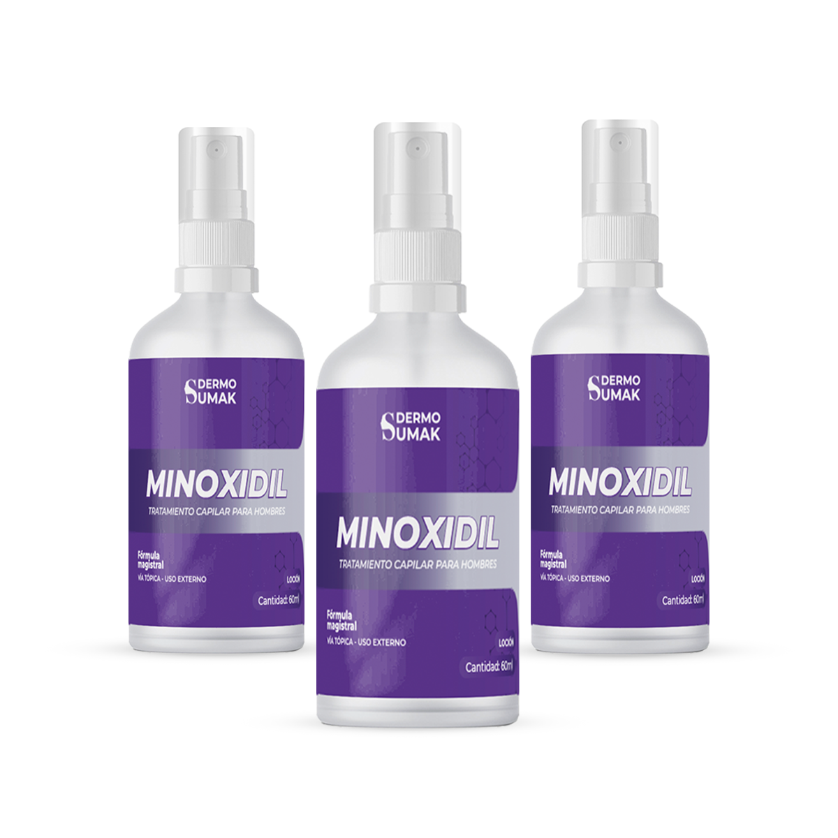 LOCION MINOXIDIL 5% 60ML DERMO SUMAK 3UND - 1