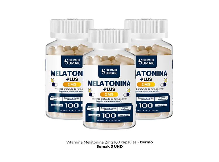 MELATONINA PLUS 2MG 100 CAPSULAS DERMO SUMAK 3 UND - 1