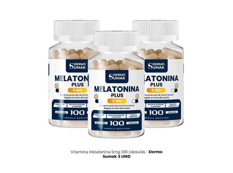 MELATONINA 5MG 100 CAPSULAS DERMO SUMAK 3 UND - 1