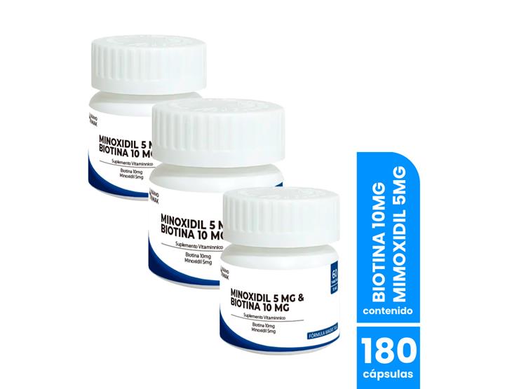 MINOXIDIL 5MG Y BIOTINA 10MG 60CAPSULAS DERMO SUMAK 3 UND - 1