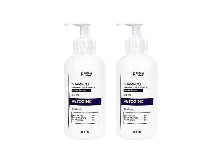 SHAMPOO KETOZINC SIN SAL 350ML DERMO SUMAK 2 UND - 1