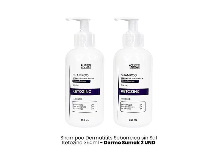 SHAMPOO KETOZINC SIN SAL 350ML DERMO SUMAK 2 UND - 2