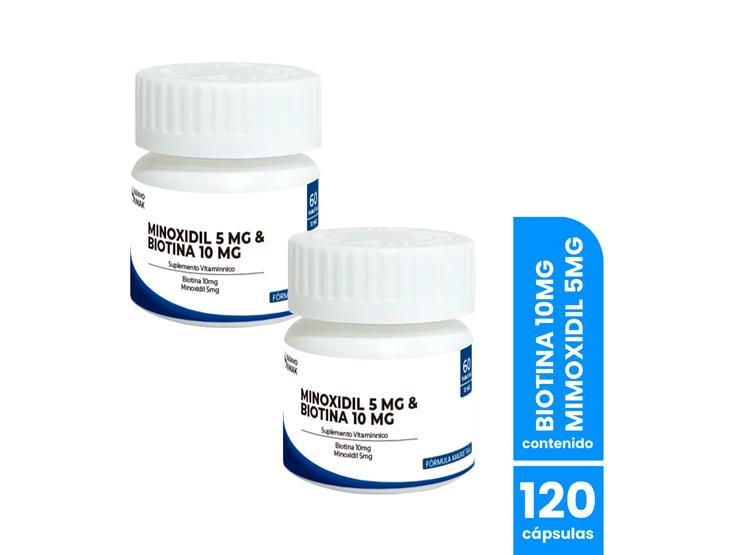 MINOXIDIL 5MG Y BIOTINA 10MG 60CAPSULAS DERMO SUMAK 2 UND - 1