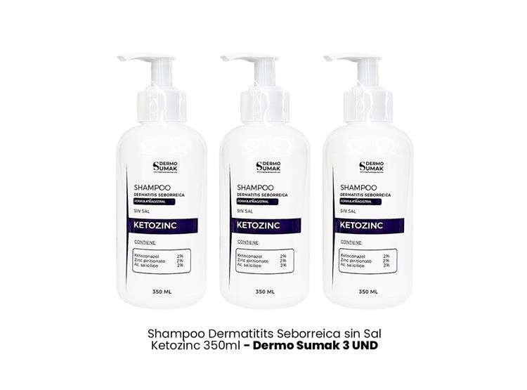 SHAMPOO KETOZINC SIN SAL 350ML DERMO SUMAK 3 UND - 2