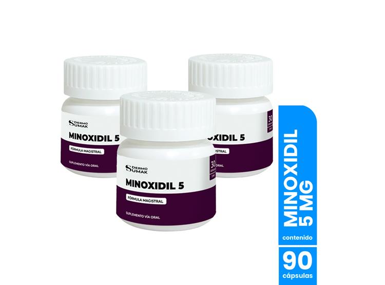 MINOXIDIL 5MG 30 CAPSULAS DERMO SUMAK 3 UND - 1