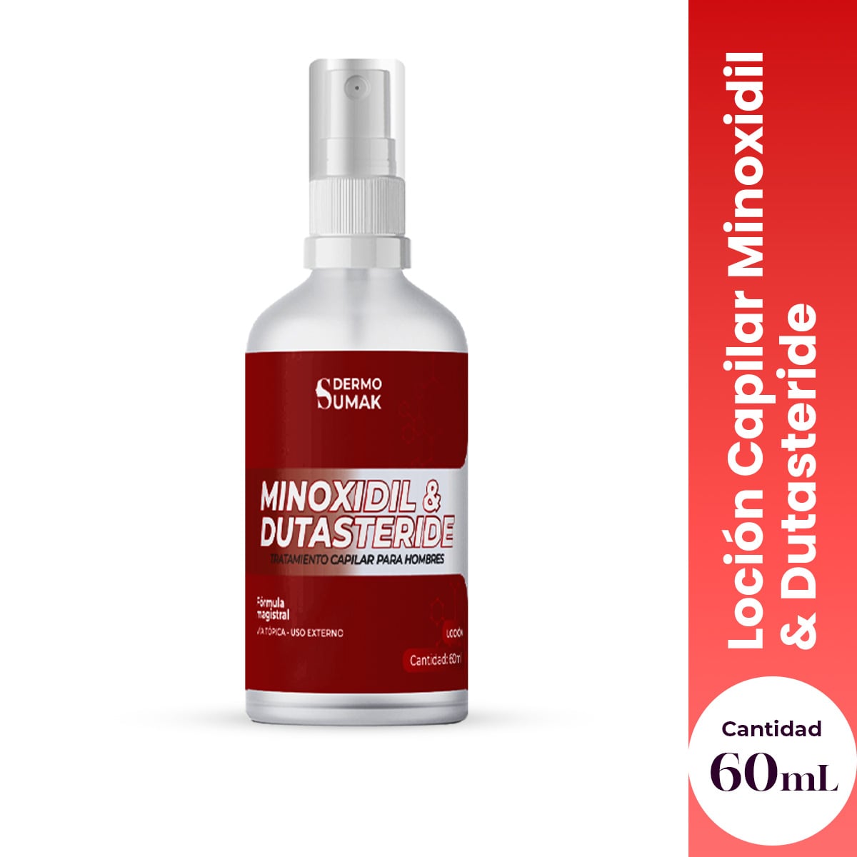 LOCIÓN MINOXIDIL 5% Y DUTASTERIDE 0.5% 60ML DERMO SUMAK - 3