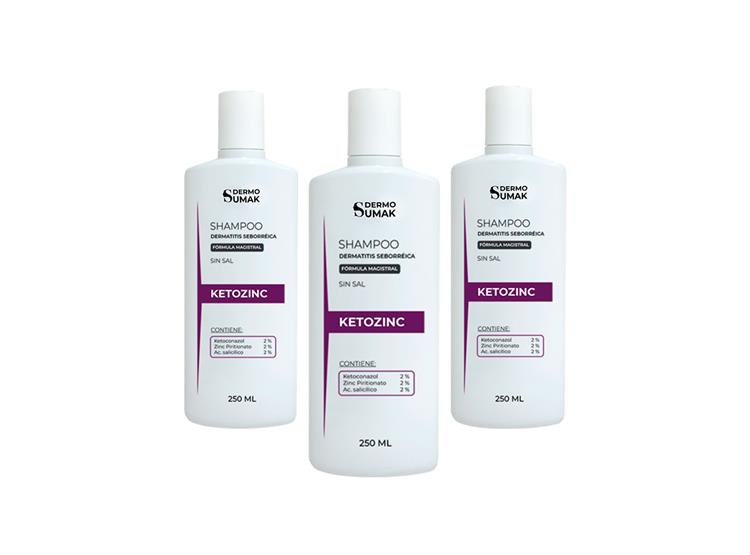 SHAMPOO KETOZINC SIN SAL 250ML DERMO SUMAK 3 UND - 1