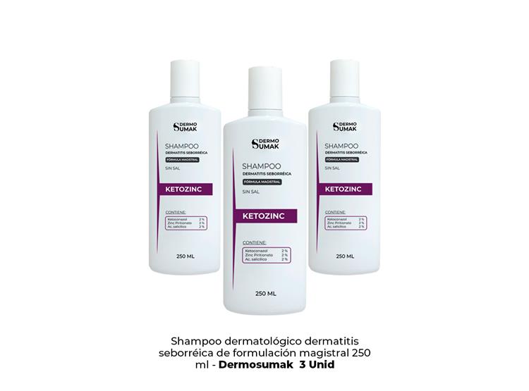 SHAMPOO KETOZINC SIN SAL 250ML DERMO SUMAK 3 UND - 2