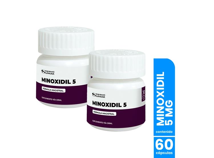 MINOXIDIL 5MG 30 CAPSULAS DERMO SUMAK 2 UND - 1
