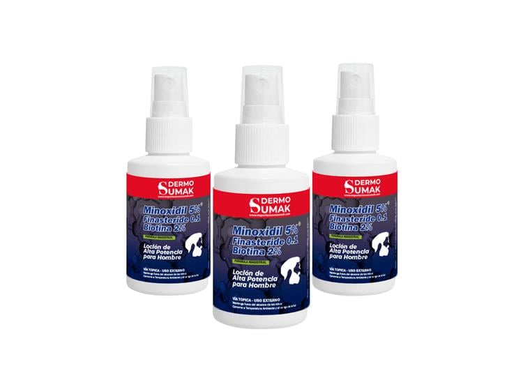 LOCION MINOXIDIL5% Y FINASTERIDE0,1 Y BIOTINA2% 60ML DERMO SUMAK 3 UND - 2