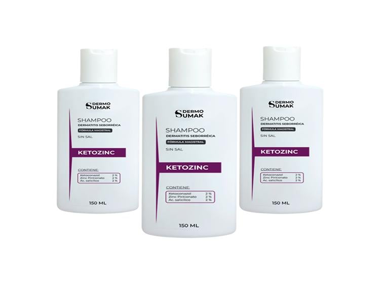 SHAMPOO KETOZINC SIN SAL 150ML DERMO SUMAK 3 UND - 1