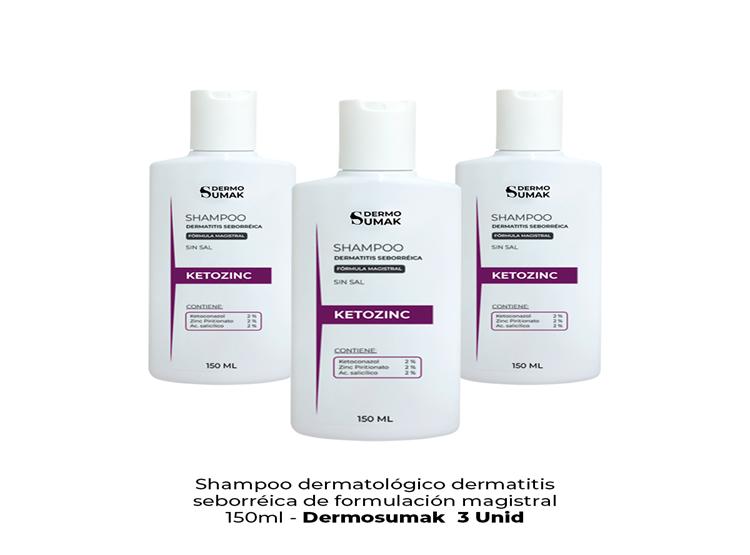 SHAMPOO KETOZINC SIN SAL 150ML DERMO SUMAK 3 UND - 2