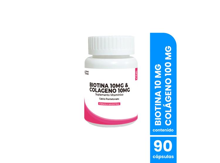 BIOTINA 10MG Y COLAGENO 10MG 90 CAPSULAS DERMO SUMAK - 1