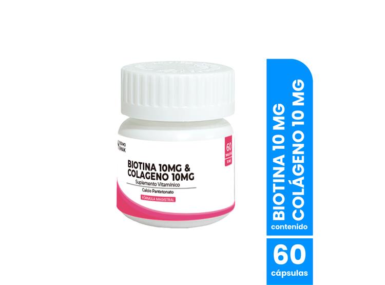 BIOTINA 10MG Y COLAGENO 10MG 60CAPSULAS DERMO SUMAK - 1