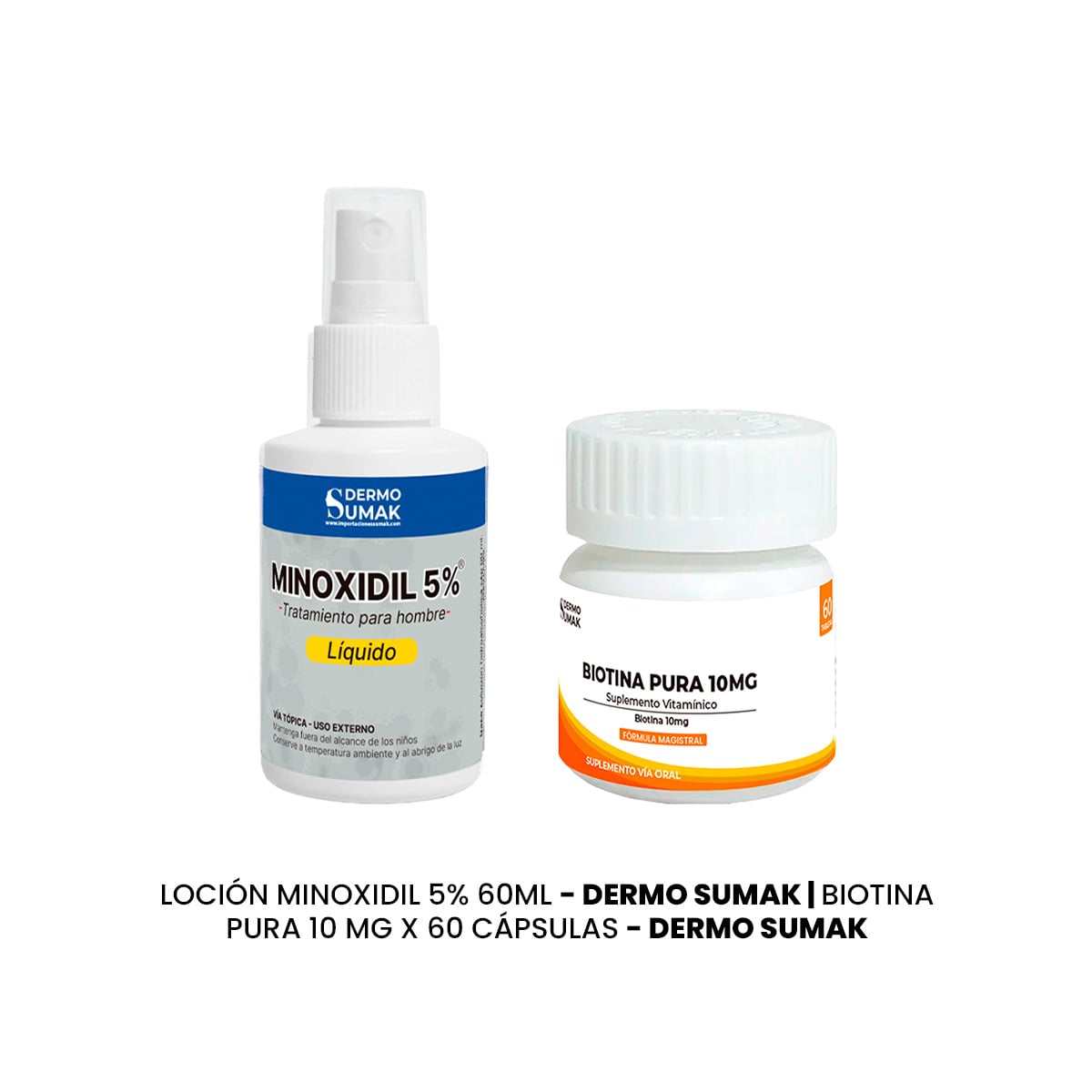 DÚO MINOXIDIL 5MG + BIOTINA 60CAP DERMOSUMAK - 1