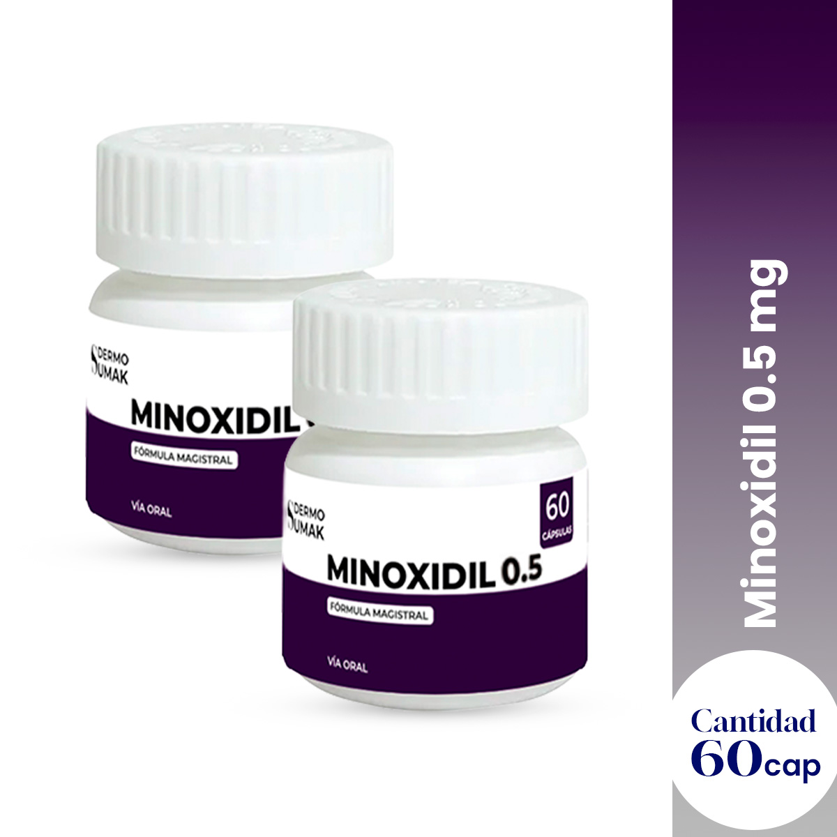 MINOXIDIL 0.5 MG 60 CAPSULAS DERMO SUMAK 3 UND - 1