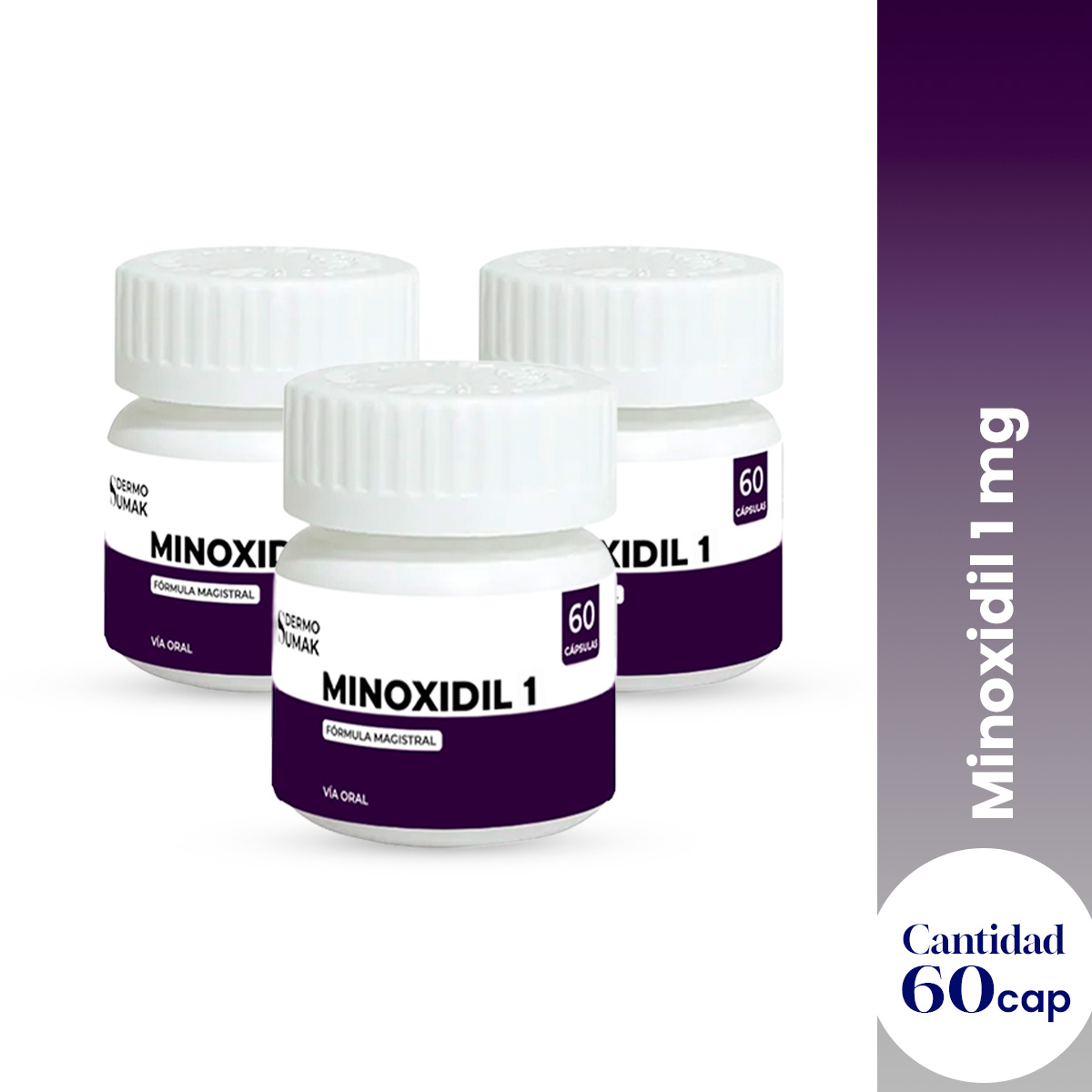 MINOXIDIL 1 MG 60 CAPSULAS DERMO SUMAK 3 UND - 1