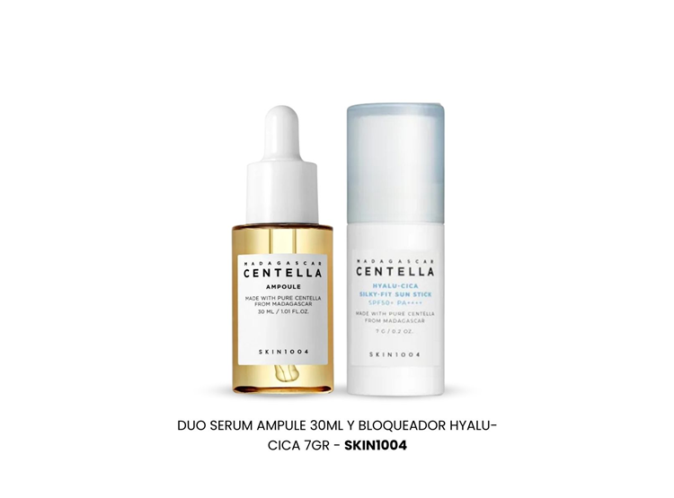 DÚO AMPOULE CENTELLA 30ML + HYALU-CICA SUN SERUM MINI SKIN1004 - 2