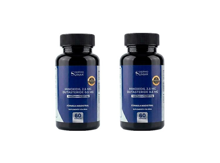 MINOXIDIL 2.5 MG + DUTASTERIDE 0.5 MG + SAW PALMETTO 60 CÁPSULAS - DERMO SUMAK (2 UND) - 1
