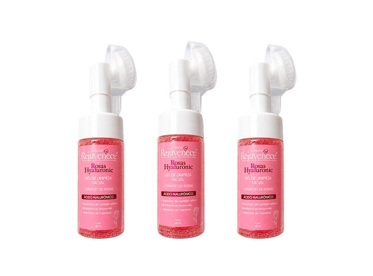 GEL DE LIMPIEZA EXTRACTO DE ROSAS CON ÁCIDO HIALURÓNICO 100ML 3 UND - 1