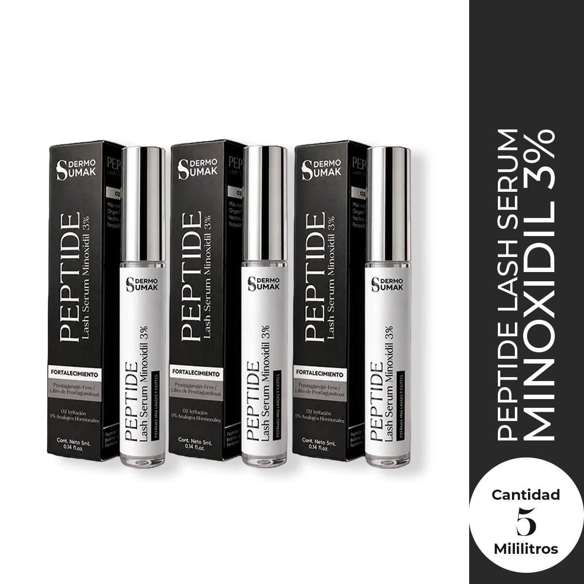 PEPTIDE LASH SERUM MINOXIDIL 3% 5ML DERMOSUMAK 3UND - 1