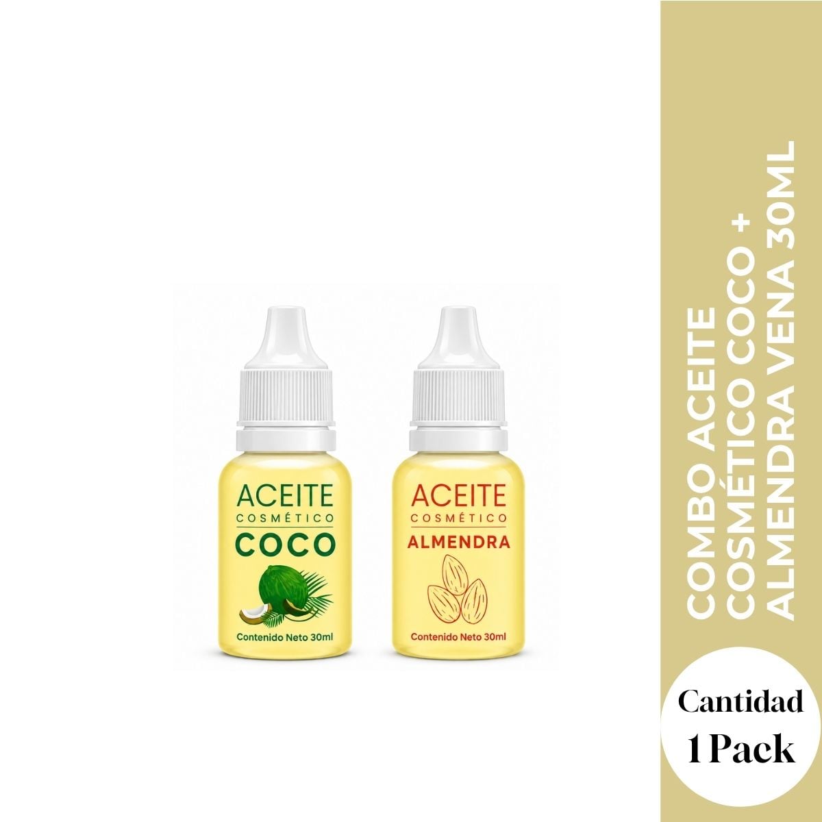 COMBO ACEITE COSMETICO COCO + ALMENDRA VENA 30ML - NUTRICION Y SUAVIDAD TOTAL - 1