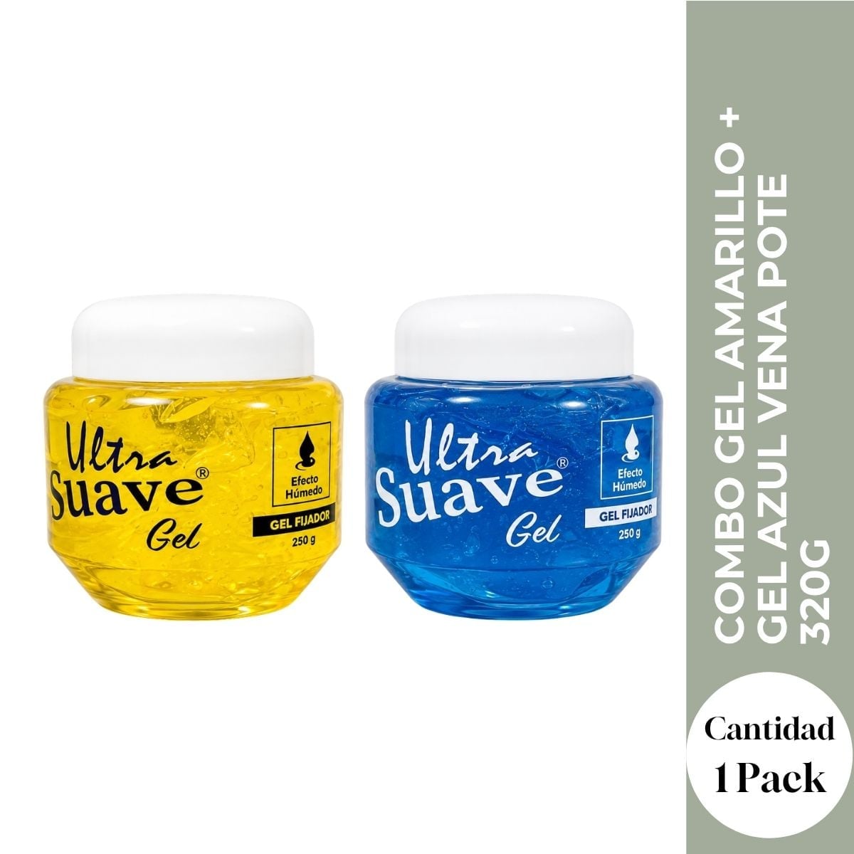 COMBO GEL AMARILLO + GEL AZUL VENA POTE 320G - FIJACION FUERTE Y EXTRA FUERTE - 1