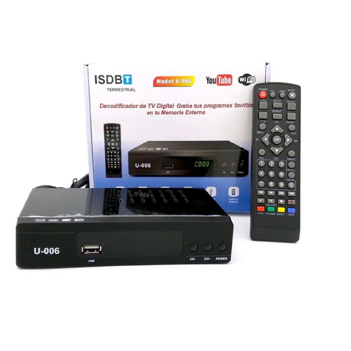 DECODIFICADOR PEISO U-006 TDA TELEVISION DIGITAL ABIERTA YOUTUBE/WIFI - 1