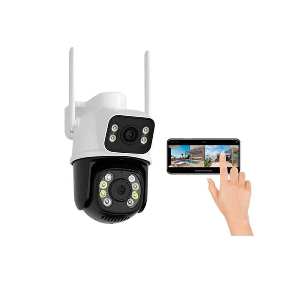 CÁMARA IP T33H-PRO WIFI PTZ DOBLE LENTE 360 EXTERIOR SIRENAS ALARMA - 1