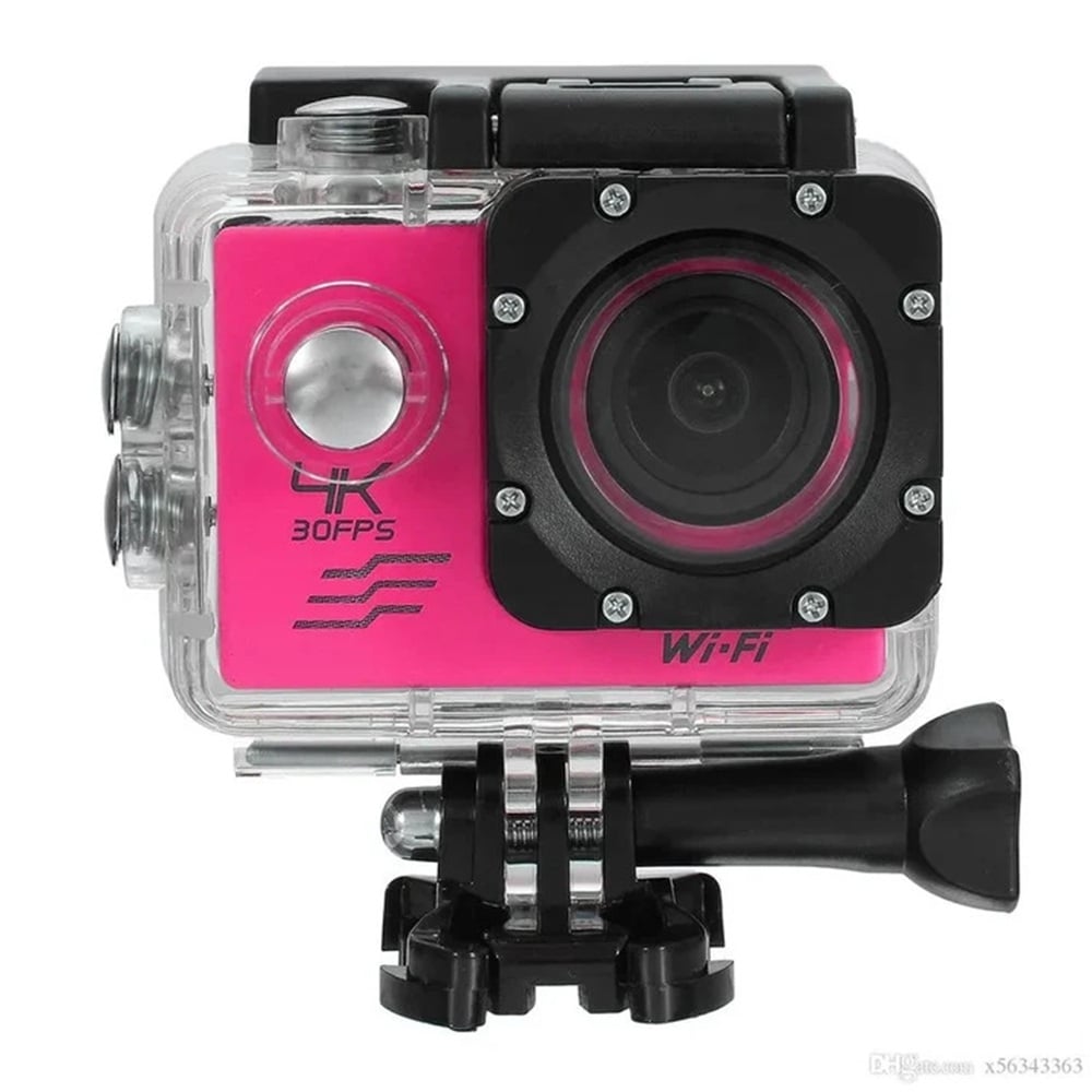 CÁMARA DEPORTIVA DE ACCIÓN 4K 16 MP WIFI ACUÁTICO DEPORTES VIDEOS COLOR ROSADO MOD SQ-Y03 - 1