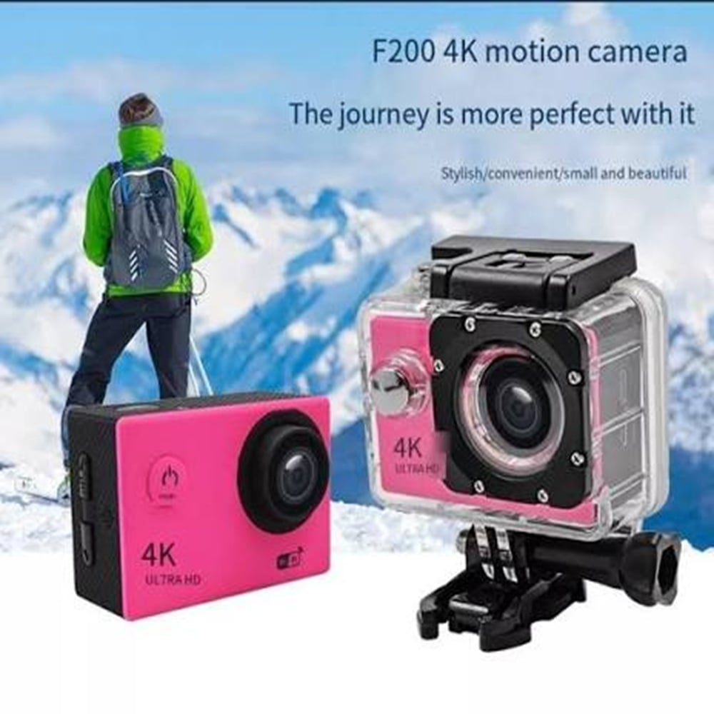 CÁMARA DEPORTIVA DE ACCIÓN 4K 16 MP WIFI ACUÁTICO DEPORTES VIDEOS COLOR ROSADO MOD SQ-Y03 - 2