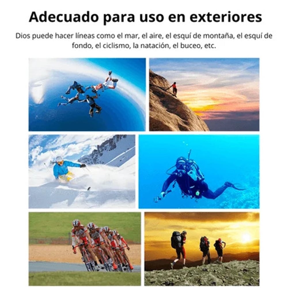 CÁMARA DEPORTIVA DE ACCIÓN 4K 16 MP WIFI ACUÁTICO DEPORTES VIDEOS COLOR NEGRO MOD SQ-Y03 - 2