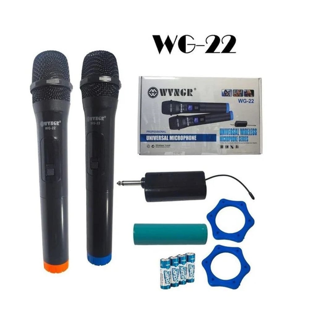 PAR DE MICROFONOS UNIVERSAL INALÁMBRICO WG-22 - 1