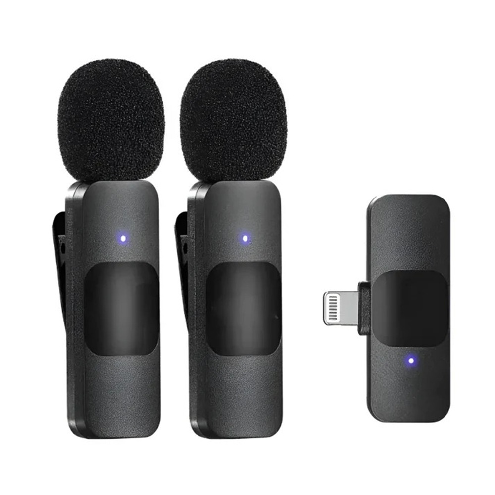 MICROFONO INALAMBRICO SOLAPA 2 PARA CELULARES IPHONE -K9-TC NEGRO - 1