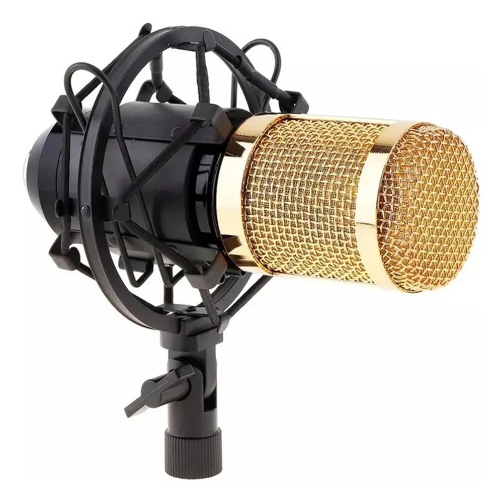 KIT MICRÓFONO CONDENSADOR PROFESIONAL BRAZO SOPORTE 2 DORADO - MOD: BM-800TZ - 2