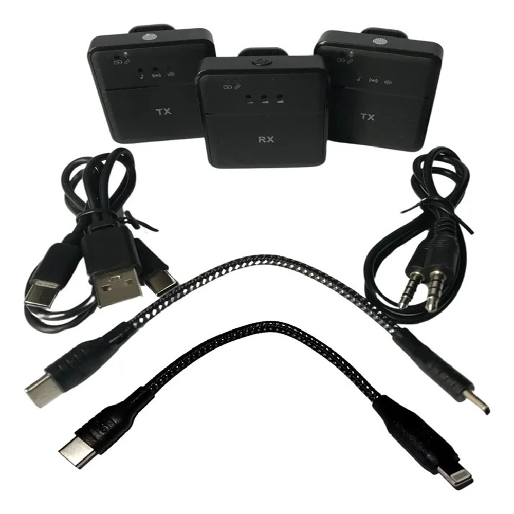 MICRÓFONO CORBATERO INALÁMBRICO USB-C/IPHONE/3,5MM - SX9 NEGRO - 1