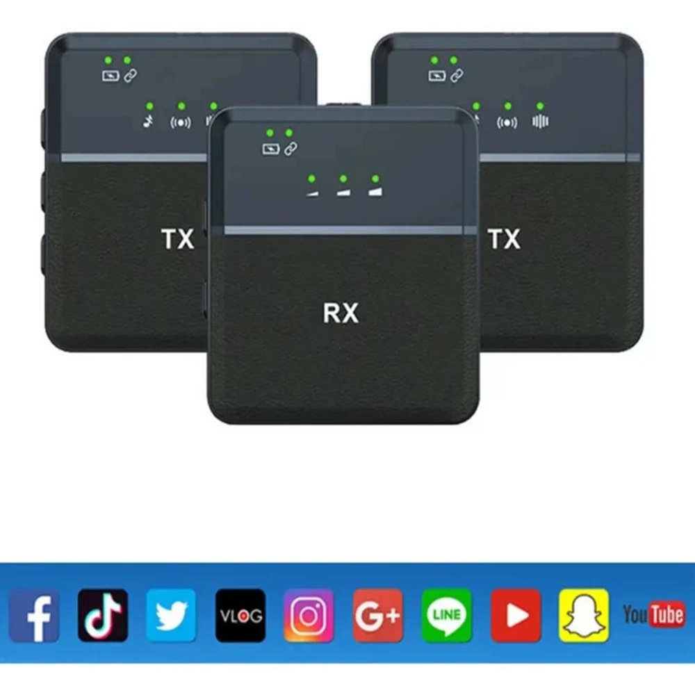 MICRÓFONO CORBATERO INALÁMBRICO USB-C/IPHONE/3,5MM - SX9 NEGRO - 2
