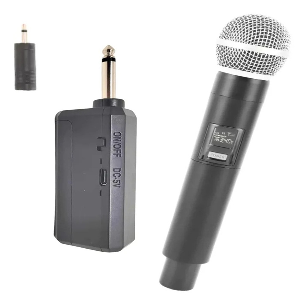 MICRÓFONO INALÁMBRICOS RECARGABLES DOBLES KARAOKE WIRELESS UHF GE5-2 - 1