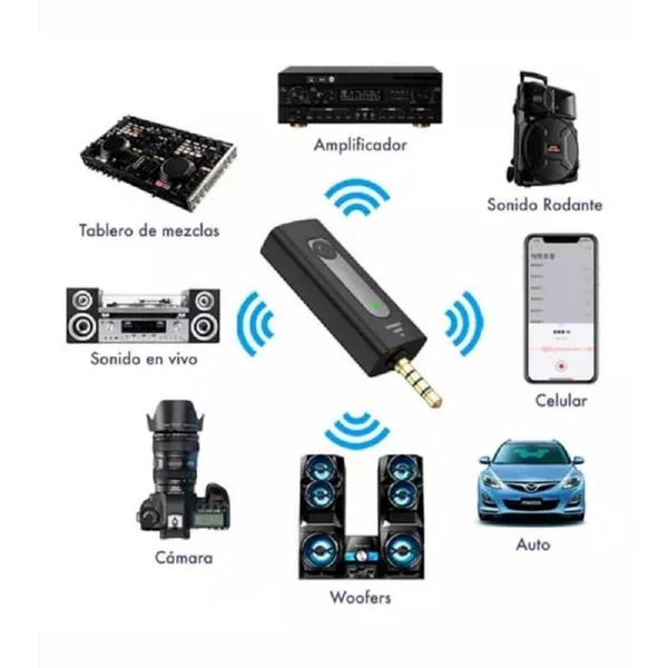 MICROFONO CORBATERO INALAMBRICO 3.5M AUX CELULAR PC PARLANTE COLOR NEGRO - K35 - 2