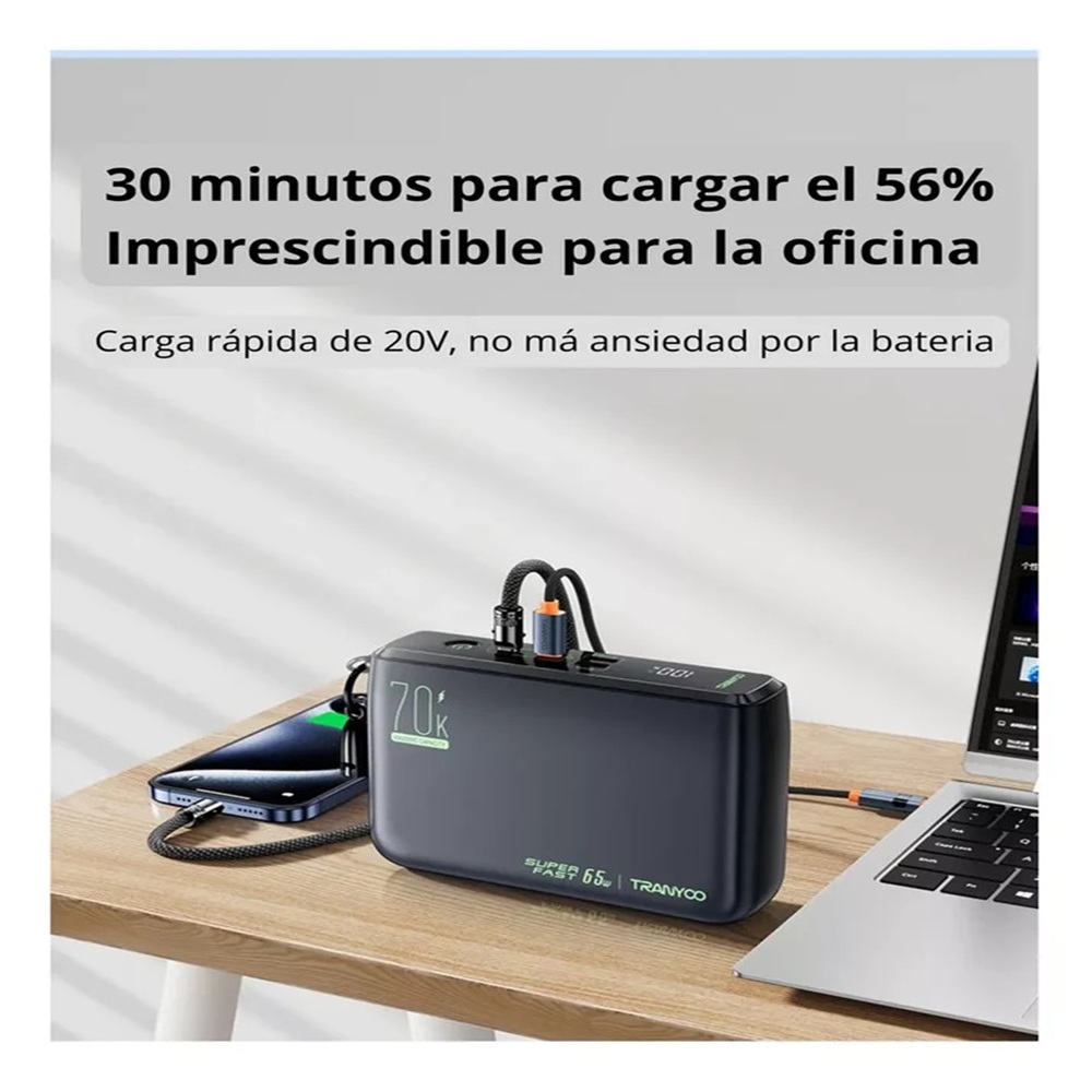 POWER BANK 70.000 MAH CARGA RAPIDA 65W PARA LAPTOP CELULAR TL7 - 2